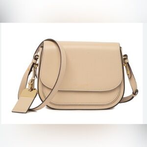 NWT MARC JACOBS LEATHER SADDLE BAG Antique Beige